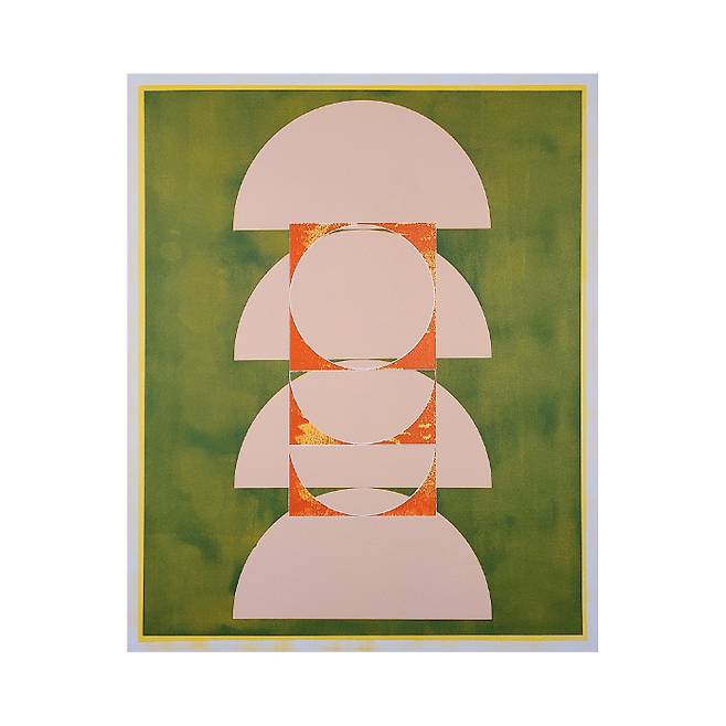 김지훈, 'Dancingline_Sunlight250509', 광목천에 먹과 페인트, 65x53.5cm(2025). 금산갤러리 제공