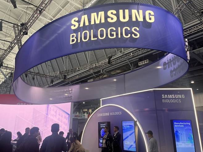 미국 보스턴에서 열린 2025 바이오 USA에 설치된 삼성바이오로직스 부스. 연합뉴스