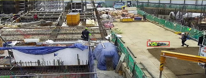 AI 영상검지기가 작업자가 쓰러진 모습을 파악한 예시. 자료=서울시 제공