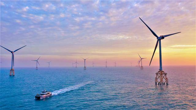 SK오션플랜트가 제작해 대만 서부 장화현 해상풍력발전단지에 설치한 해상풍력 하부구조물. SK오션플랜트 제공