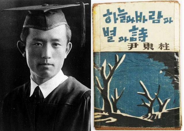 윤동주 졸업사진(왼쪽)과 그의 유고시집 '하늘과 바람과 별과 시' 초간본. 유족 대표 윤인석 교수·연세대 제공