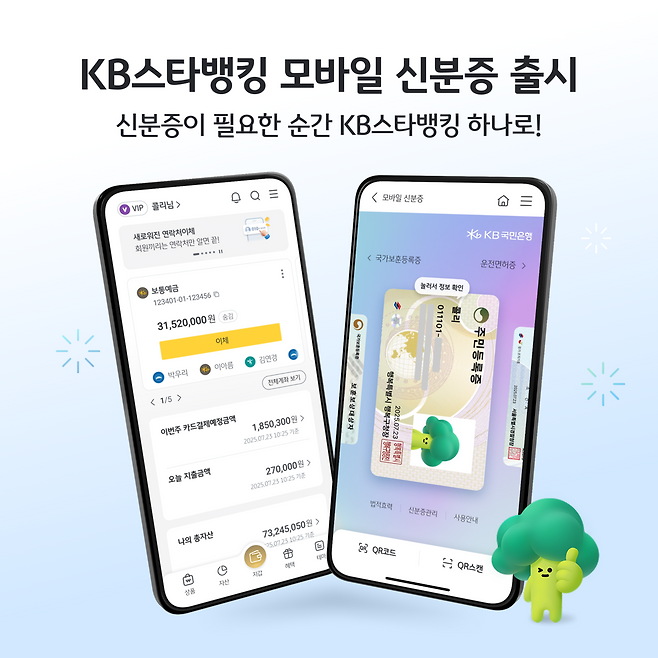 KB스타뱅킹 내 국민지갑에서 모바일 신분증 발급이 가능해졌다. [KB국민은행 제공]
