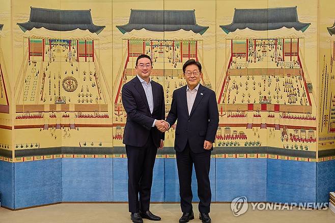 지난 7월 15일 구광모 LG그룹 회장과 만난 이재명 대통령 [대통령실 제공. 재판매 및 DB 금지]