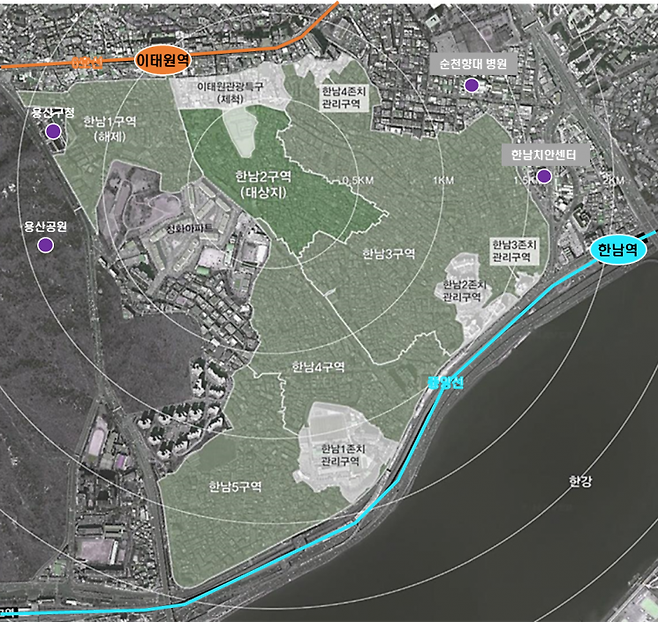 한남2구역 위치도. 용산구 제공.