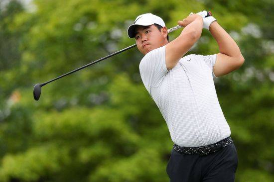 김주형이 3M 오픈 1라운드 11번 홀에서 티샷을 하고 있다. 메니소타=로이터연합뉴스