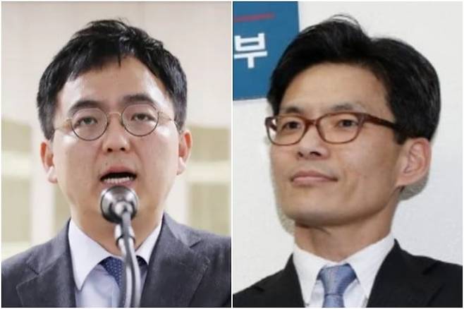 구자현(왼쪽) 신임 서울고검장과  박철우 대검 반부패부장./뉴시스