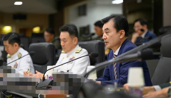 안규백 국방부 장관이 25일 오후 서울 용산구 합동참모본부 전투통제실에서 전군주요지휘관회의를 주관했다. /사진제공=국방부