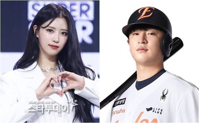 이미주가 야구선수 이진영과의 열애설을 부인했다. 사진ㅣ스타투데이DB, 한화 이글스 홈페이지 캡처