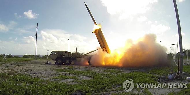 사드(THAAD·고고도 미사일 방어체계) 발사 시험(2017년) [EPA=연합뉴스 자료사진. 재판매 및 DB 금지]
