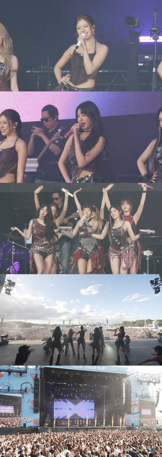 '롤라팔루자 파리' 무대에 오른 그룹 아이브. 공식 유튜브 영상 캡처.