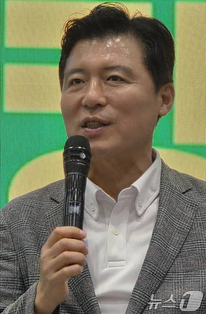 26일 구미코에서 열린 대한민국 펫캉스서 구자근 의원이 인사말을 하고 있다. 펫캉스는 오는 27일까지 열린다. 2025.7.26/뉴스1 ⓒ News1 정우용 기자