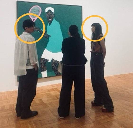 미술관을 찾은 원빈·이나영 부부 /사진=박인비 인스타그램 캡처