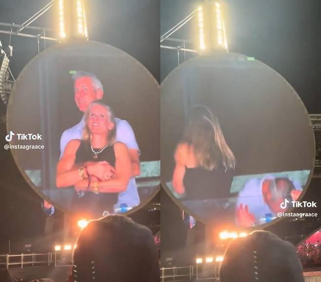 콜드플레이 콘서트에서 불륜 관계가 발각된 아스트로노머의 전 CEO 앤디 바이런과 전 CPO 크리스틴 캐벗. /사진=X 갈무리