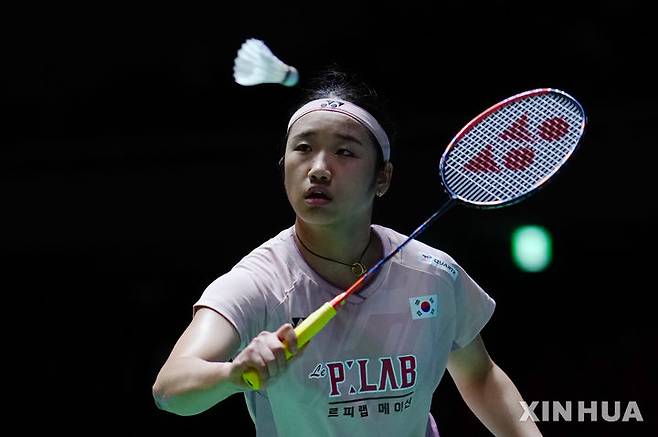 [도쿄=신화/뉴시스] 배드민턴 안세영, 한웨와의 세계배드민턴연맹(BWF) 월드투어 슈퍼 1000 중국오픈 여자단식 준결승에서 기권패. 2025.07.18.