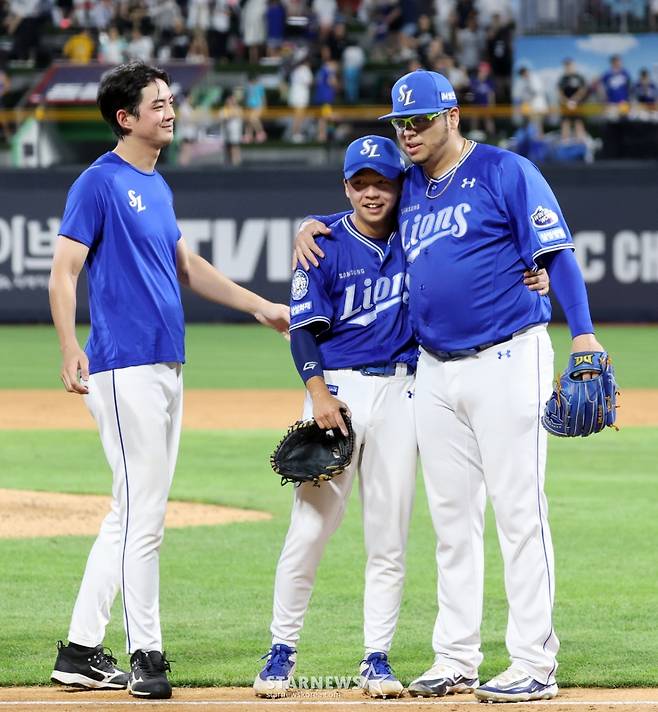 [포토]삼성 완봉승, 결승타 두 주인공
