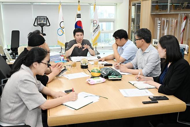 유승민 대한체육회장과 운동선수 학부모연대 간담회 [대한체육회 제공. 재판매 및 DB 금지]