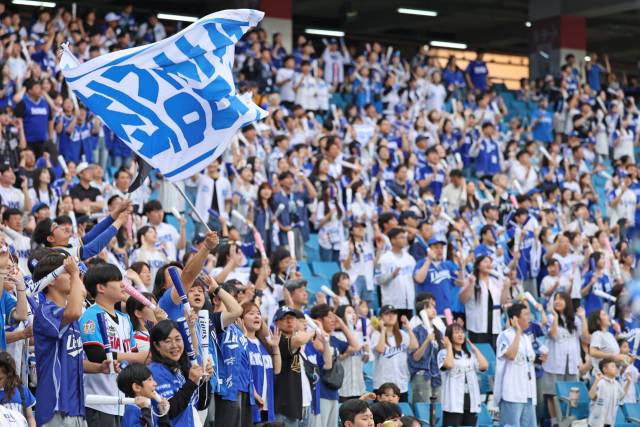 삼성 라이온즈 팬들이 대구 삼성라이온즈파크를 찾아 응원에 열을 올리는 모습. 삼성 제공