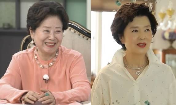 자연 미인 선우용여(왼쪽), 윤미라.[사진=JTBC, 유튜브]