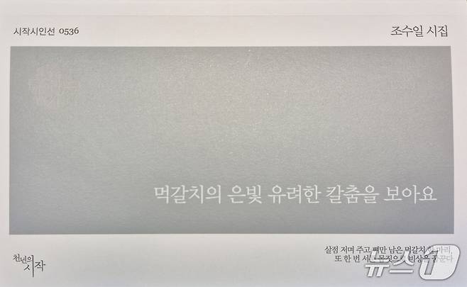 조수일 시인의 '먹갈치의 은빛 유려한 칼춤을 보아요' 시집 표지(천년의 시작 제공, 재판매 및 DB 금지)/뉴스1