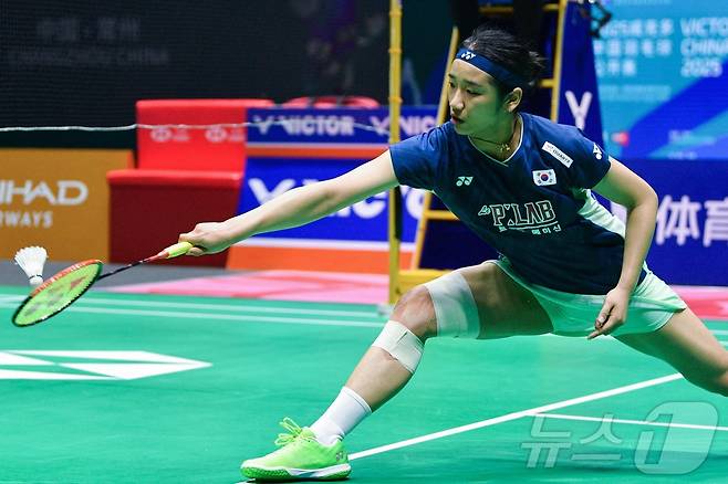 안세영은 중국오픈 4강에서 기권했다. ⓒ AFP=뉴스1