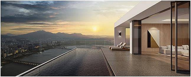 삼성물산이 서울 용산구 한남4구역 재개발조합에 제시한 '래미안글로우 힐즈'의 게스트하우스. 삼성물산은 한강이 내려다보이는 전망으로 게스트하우스를 만들겠다고 약속했다. / 자료 = 삼성물산