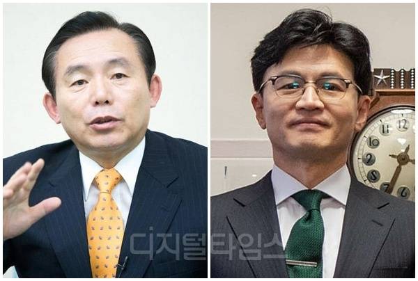 이인제 전 국회의원(왼쪽)과 한동훈 전 국민의힘 대표. [디지털타임스 DB]