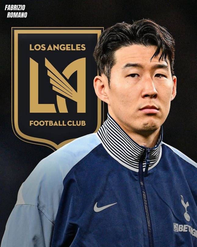 미국 프로축구 메이저리그사커(MLS) 로스앤젤레스FC(LAFC) 이적설이 돌고 있는 손흥민. /사진=파브리지오 로마노 SNS 캡처