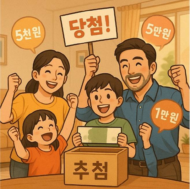 민생쿠폰 사용이 본격화 된 가운데 정부와 카드사가 소비진작을 위한 다양한 이벤트를 벌이고 있다. /챗GPT 생성.