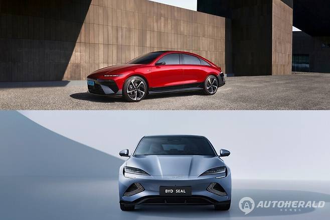 아이오닉 6와 BYD 씰은 동급 경쟁 모델에서 우수한 주행가능거리를 제공한다(출처: 현대차, BYD)