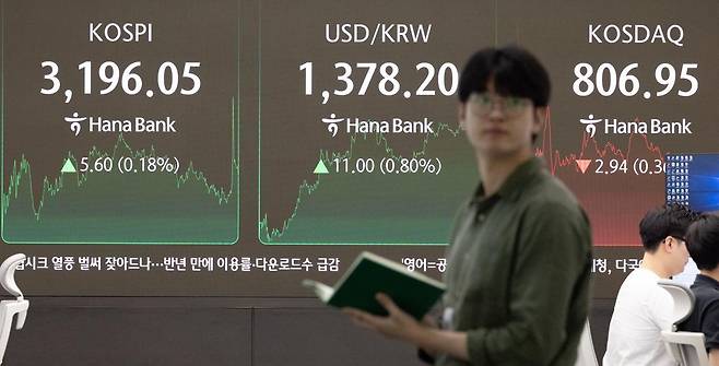 서울 중구 하나은행 본점 딜링룸. 뉴스1