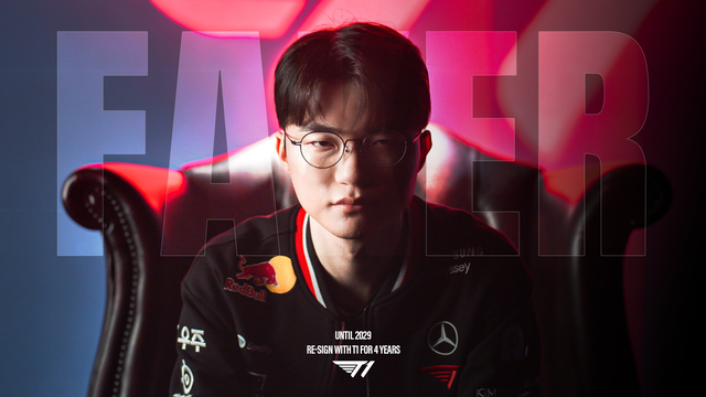 T1과 4년 재계약을 체결한 페이커 이상혁 선수. T1 SNS 캡처