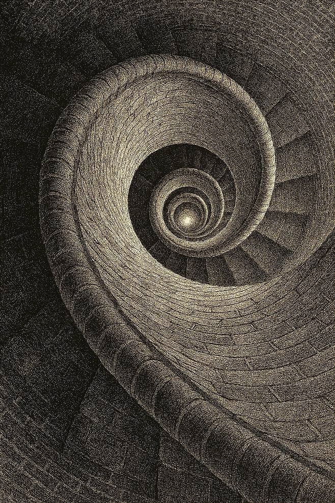 챗지피티로 그린 나선형계단