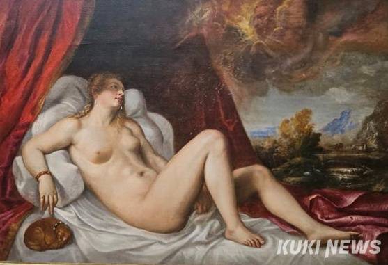티치아노와 아틀리에, 다나에(Danae), 1554년 이후, 캔버스에 유채, 시카고 미술관
