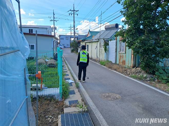 상수도 누수탐사 현장.