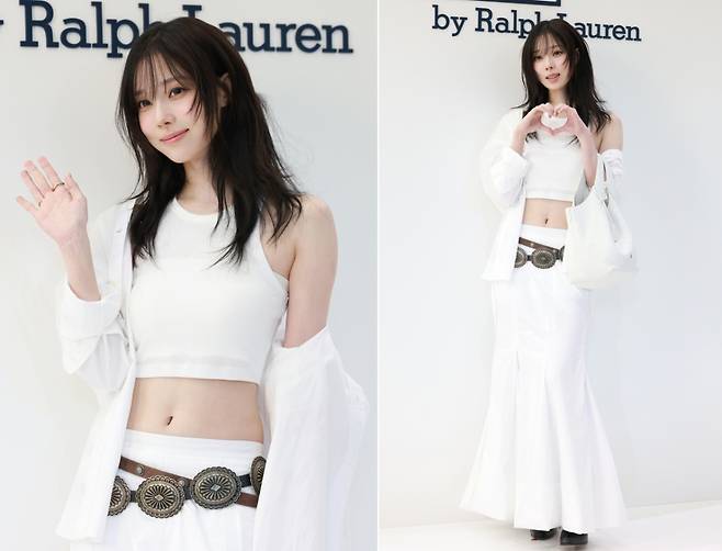 그룹 에스파 윈터가 28일 오전 경기도 성남시 분당구 현대백화점 판교점에서 열린 폴로 랄프 로렌 '폴로 플레이 백' 팝업스토어 오픈 행사에 참석해 포즈를 취하고 있다. /사진=뉴스1