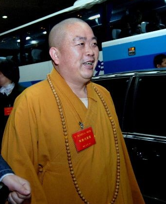 중국 허난성(省) 소림사의 주지승 스융신 자료사진