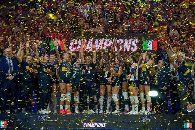 2025 VNL 여자부 우승을 차지한 이탈리아 [국제배구연맹 제공. 재판매 및 DB 금지]