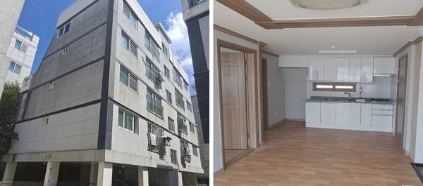 LH 경기북부지역본부가 이재민에게 무상으로 제공한 매입임대주택 외관과 내부 모습. /LH 경기북부지역본부 제공
