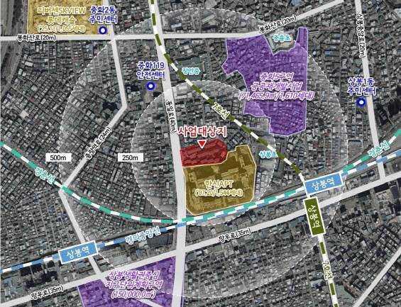 중화우성타운 재건축 사업 위치도.(사진=중랑구)