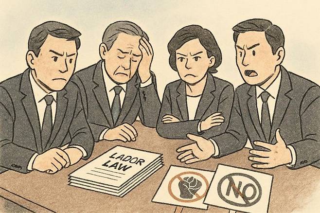 여당이 '노란봉투법'(노조법 2·3조 개정안) 처리에 속도를 내면서 재계의 반발이 거세지고 있다. ⓒ데일리안 AI 이미지 삽화