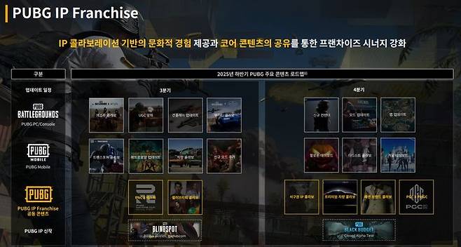 [서울=뉴시스] 크래프톤 '펍지: 배틀그라운드' 하반기 서비스 계획 (사진=크래프톤 실적 보고서 캡처) *재판매 및 DB 금지