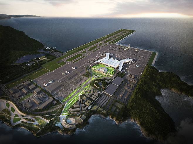 가덕신공항 활주로 조감도. 부산시 제공