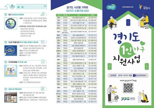 ▲경기 광명시 1인가구 지원정책 안내문 ⓒ경기도