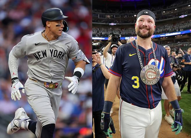 애런 저지(왼쪽)와 칼 롤리.  게티이미지코리아