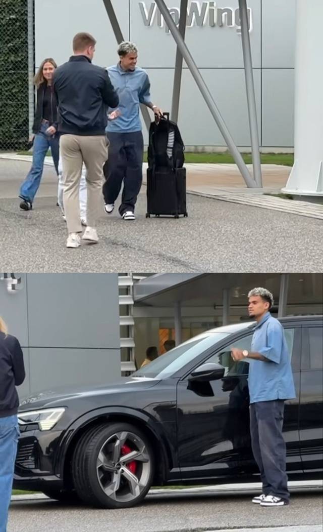 뮌헨에 도착해 기념샷을 찍는 루이스 디아스. /사진=433 캡처