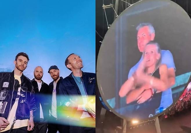 콜드플레이, 콜드플레이 콘서트 전광판 화면. 사진|라이브네이션 코리아, SNS