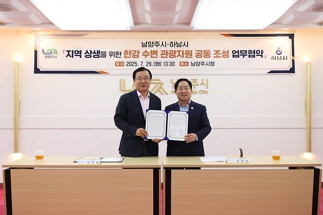 남양주시-하남시, 한강 관광자원 조성 업무 협약 [남양주시 제공. 재판매 및 DB 금지]