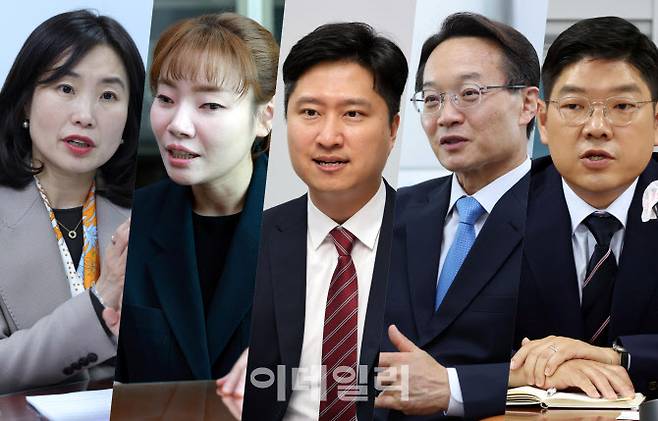 왼쪽부터 김소희 국민의힘 의원, 김예지 의원, 우재준 의원, 조해진 전 의원, 이재영 전 의원 (사진 = 이데일리DB, 뉴시스)