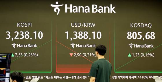 30일 서울 중구 하나은행 본점. 직원들이 증시와 환율을 모니터링하고 있다. 연합뉴스