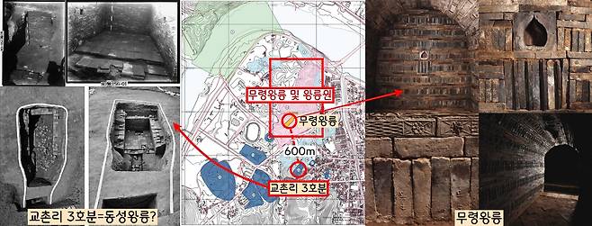 곤지계가 묻혔다면 무령왕릉 앞에 조성된 6호분은 무령왕의 이복동생인 동성왕릉이 아니냐는 해석이 나왔다. 그러나 최근 무령왕릉보다 600m 정도 떨어진 교촌리 3호분을 ‘동성왕릉’으로 지목하는 견해가 있다. 그렇다면 같은 곤지계인데 왜 이복형제 사이인 무령왕과 동성왕의 무덤을 따로 조성했다는 해석이 나올까.